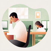 Sad employees at the office Sad employees at the office