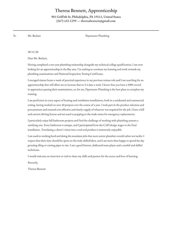 Apprenticeship  cover_letter example
