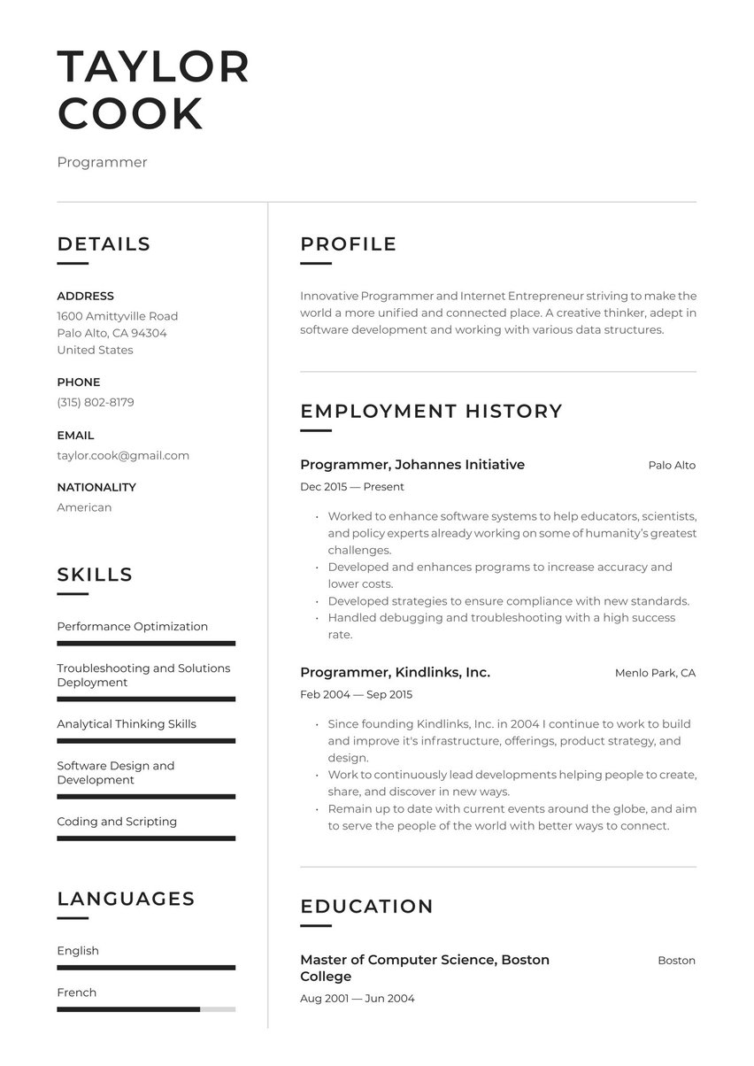 Berlin resume template