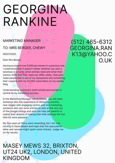 Google docs cover letter template Colour Splash