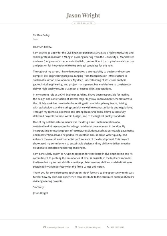 Civil Engineer cover_letter example