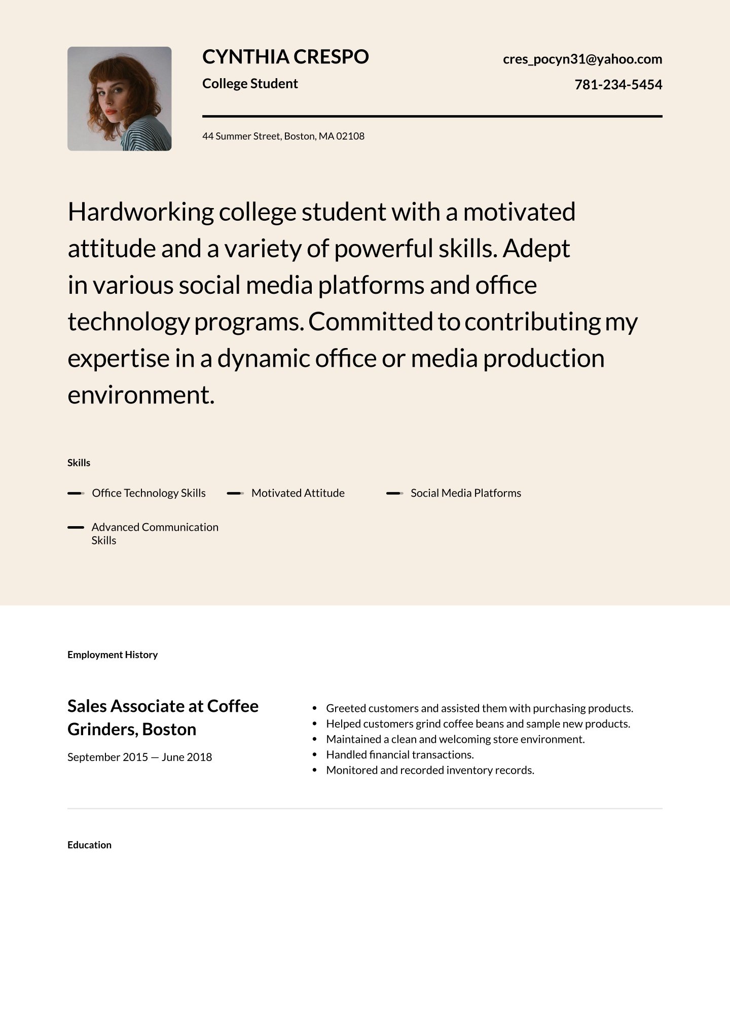 Mid-career College Student Translation missing: en.examples.cover_letter_example