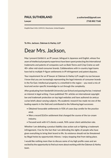 Google docs cover letter template Half Tone