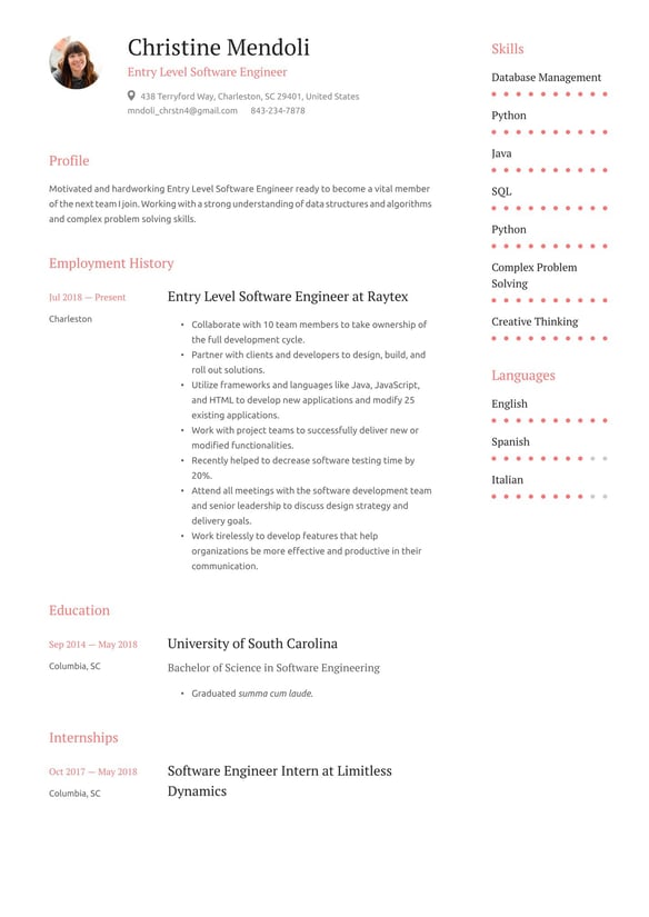 Entry-Level resume example