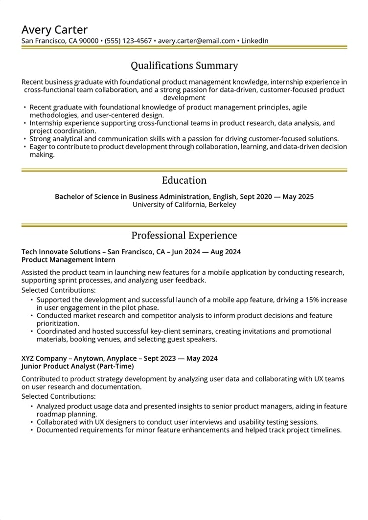 Entry Level resume template