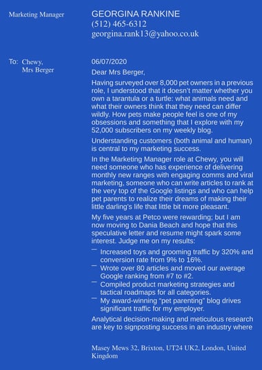 Google docs cover letter template Statement