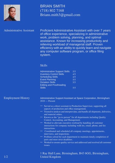 Google docs CV template Statement