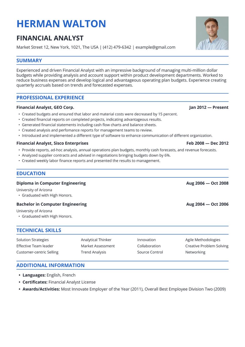 Helsinki resume template