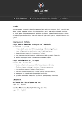 Lawyer resume examples & templates
