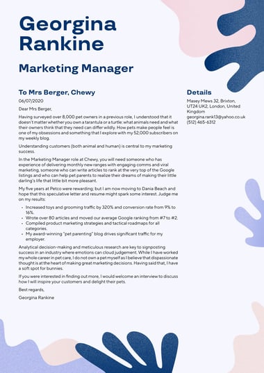 Google docs cover letter template Creative