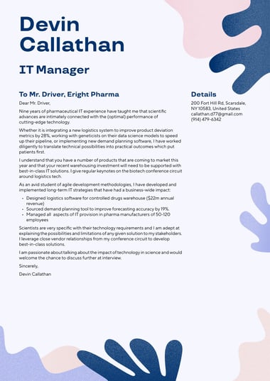 Simple cover letter template Creative
