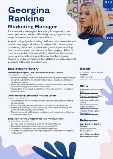 Google docs CV template Creative