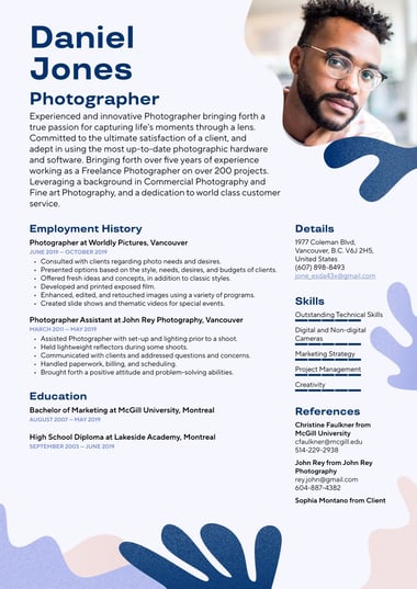 Simple resume template Creative