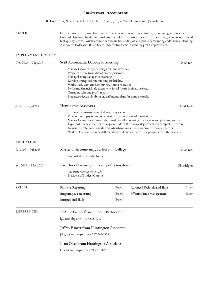 London resume template