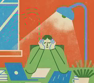 man stressed about work