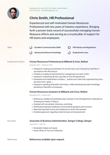 Google docs CV template Pastel