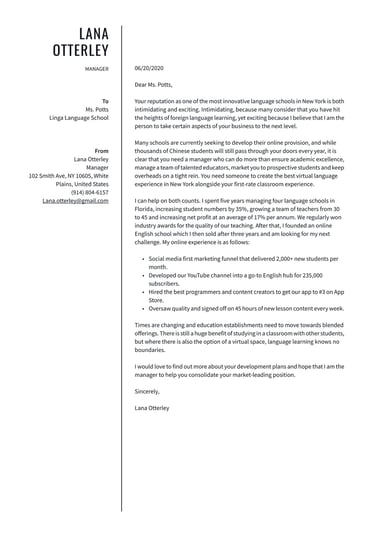 Simple cover letter template Corporate