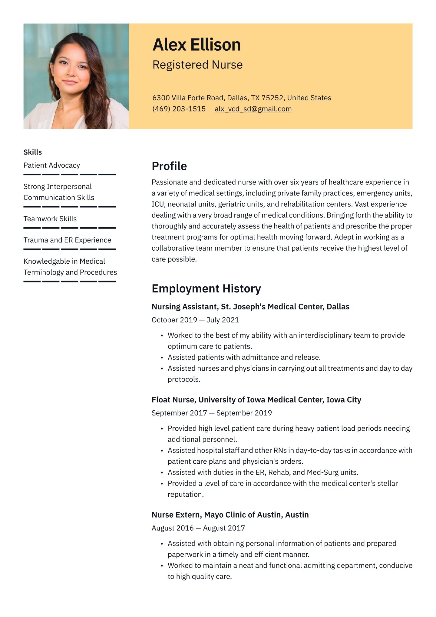 Mid-career Nurse Translation missing: en.examples.cover_letter_example