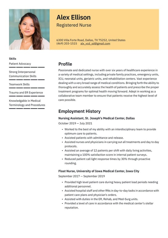 Nurse resume examples & templates