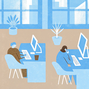 A cartoon image of office workers A cartoon image of office workers