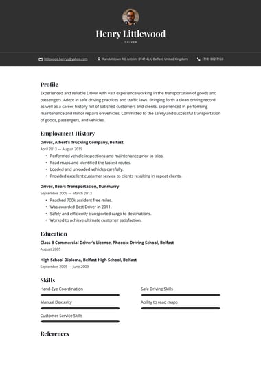 Google docs CV template Bold