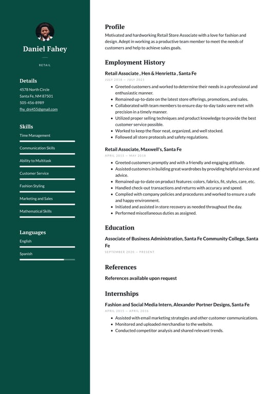 Retail resume examples & templates