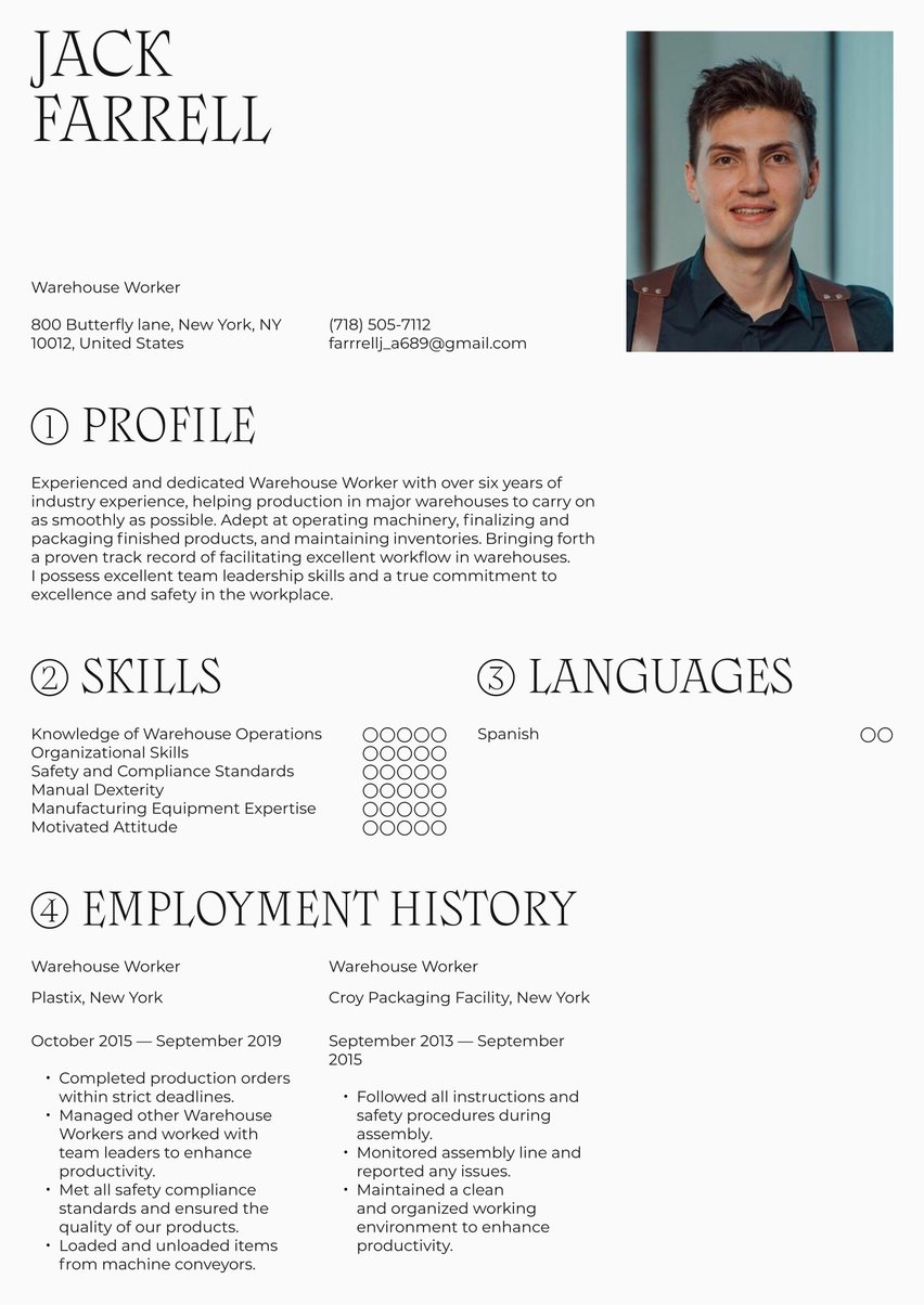 Rome resume template