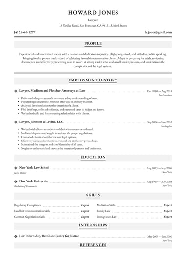 Simple resume template Traditional
