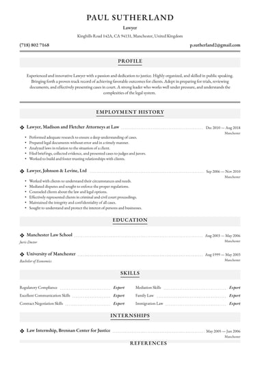 Google docs CV template Traditional