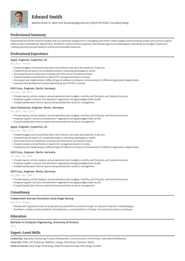 Simple resume template Pure ATS