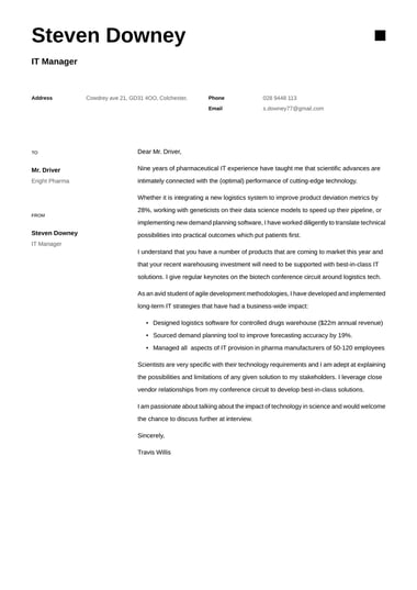 Google docs cover letter template Minimalist