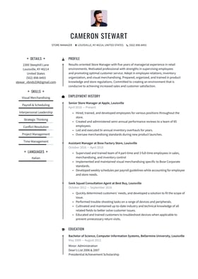 Store Manager resume examples & templates