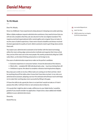 Simple cover letter template Modern