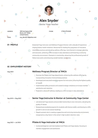 Simple resume template Confetti