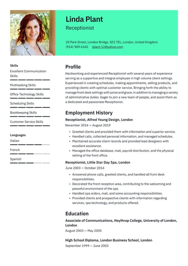 Google docs CV template Clear