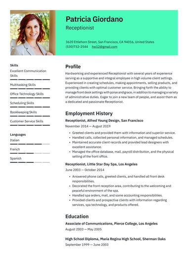 Simple resume template Clear