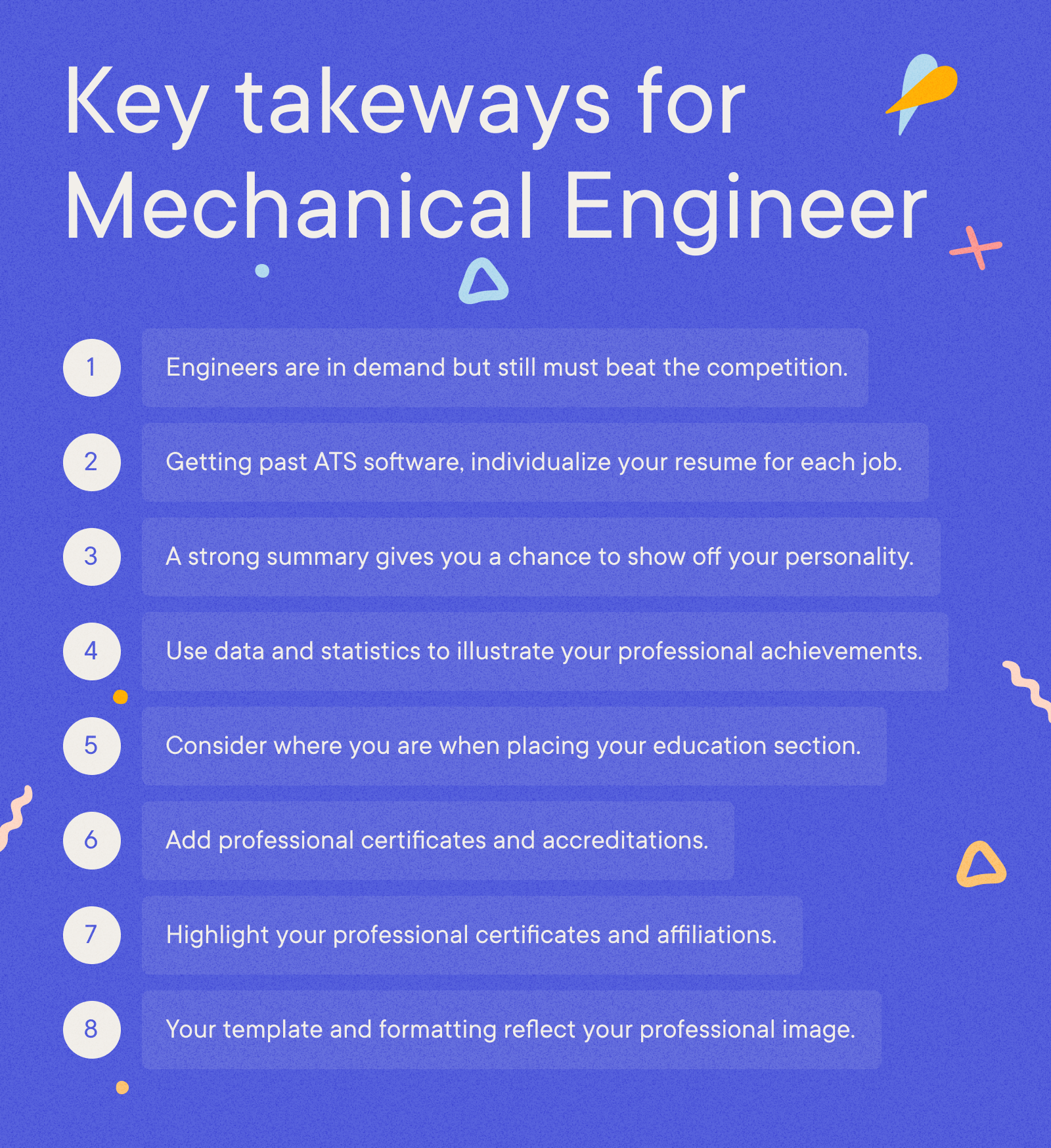 Mechanical Engineer Resume Example - Key takeways for Mechanical Engineer Mechanical Engineer Resume Example - Key takeways for Mechanical Engineer