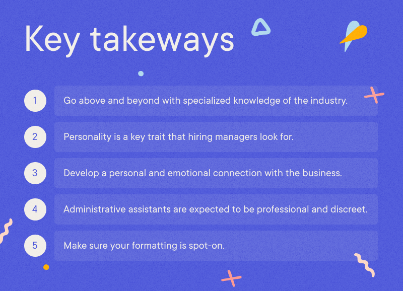 Administrative Assistant - Key takeaways