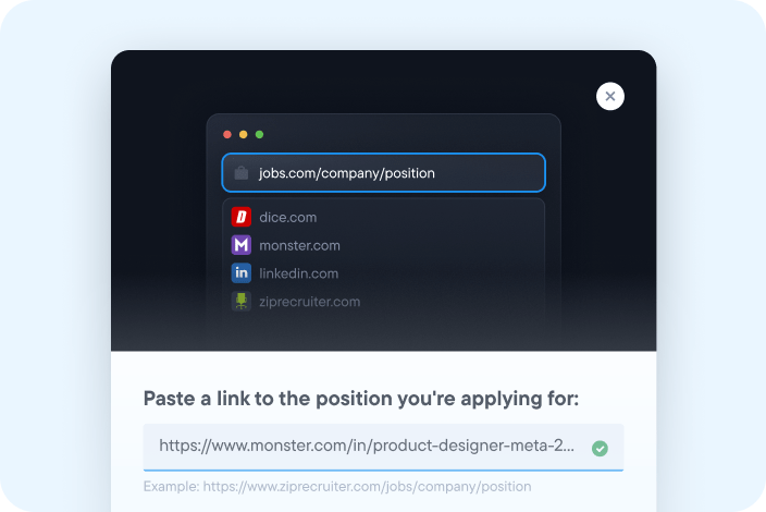 AI resume scanner feature that analyzes your resume against a job description for better matching