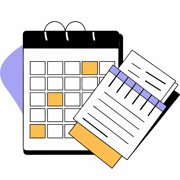 A schedule and a notepad