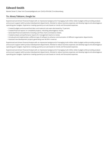 Simple cover letter template Pure ATS